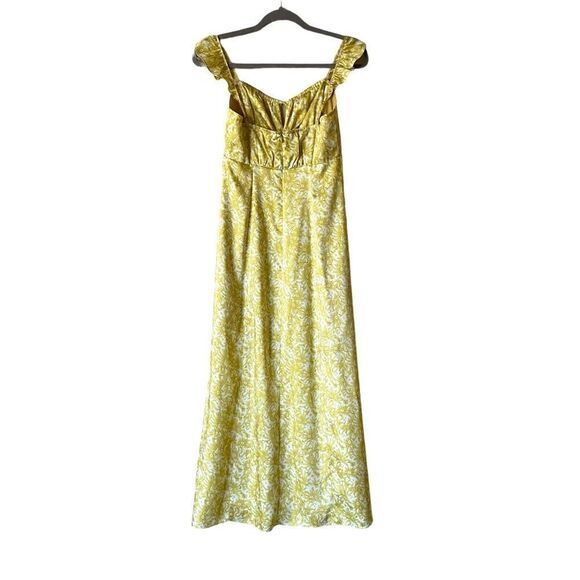 Cinq a Sept Milicent Maxi Yellow Dress Floral Print Size 2 - Picture 5 of 9